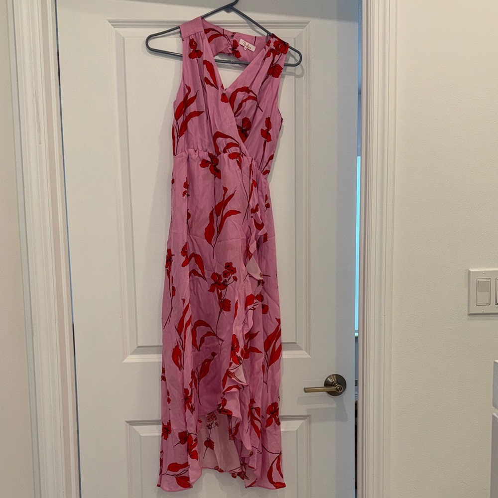 Parker Dress Betty Floral Pink Faux Wrap